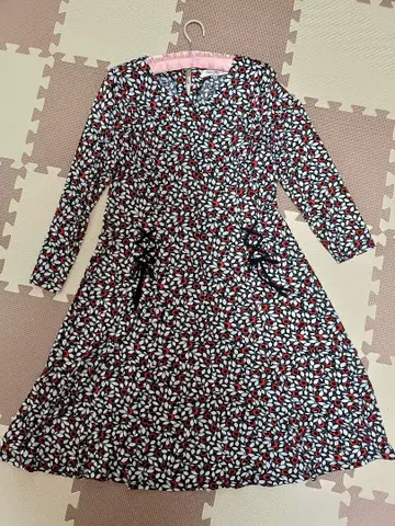 슈퍼 뷰티 꽃무늬 긴팔 A라인 원피스 42