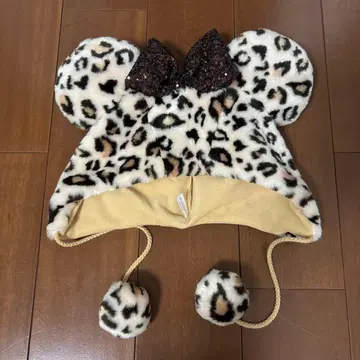 레오파드 무늬 미키풍 모자