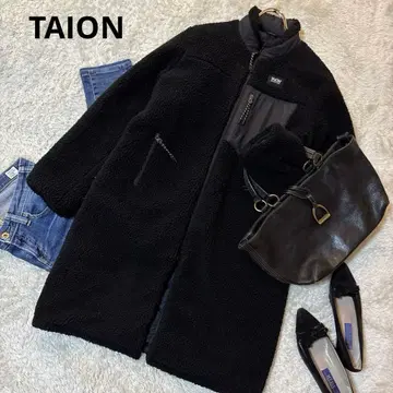 타이온 리버서블 다운 보아 코트 롱 2WAY 블랙 XL