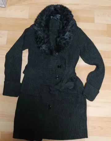 펠리시모 멋진 퍼 가디건 (블랙)