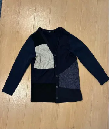 beams 네이비 계열 패치워크 가디건