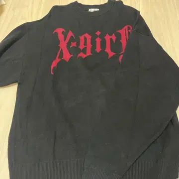 X-girl 블랙 긴팔 스웨터