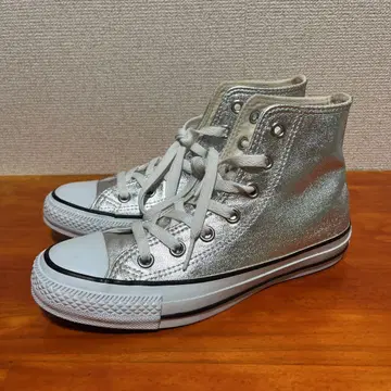 새상품급 컨버스 실버 하이컷 스니커즈 23cm