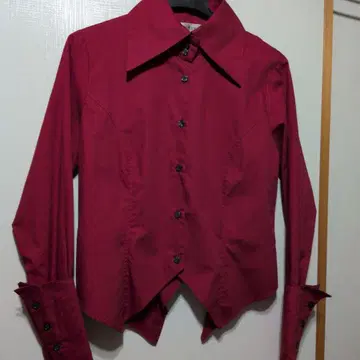 고딕 셔츠 와인 레드 연미 드레스 셔츠