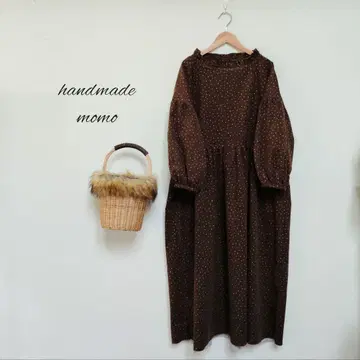 handmade 코듀로이 원피스 free 도트 긴팔