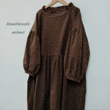 handmade 코듀로이 원피스 free 도트 긴팔