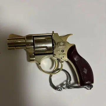 일본제 스미스&웨쌍 화약 키링 레트로 골드 리볼버