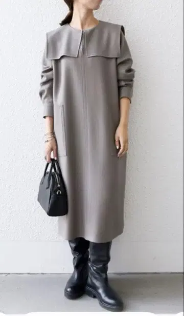 SHIPS any 울리쉬 플란넬 세일러 칼라 원피스