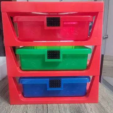 레고 호환 수납 박스 빨간색 그린 파랑