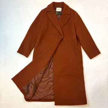 N. 롱 체스터 코트 고급 MANTECO 원단 M 마룬