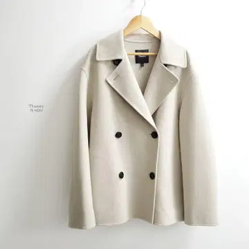 하자품 21AW 띠어리 캐시미어 혼방 숏 기장 P 코트 펄 샌드