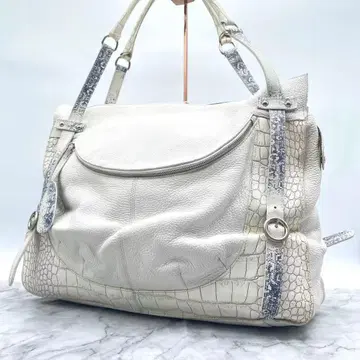 훌라 숄더백 악어 엠보싱 숄더 화이트 A4 대용량