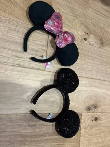 미키&미니 스팽글 머리띠 세트