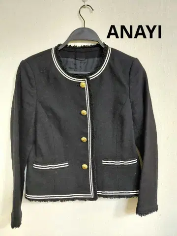 ANAYI 노카라 자켓 골드 버튼 네이비 38