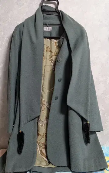 그린 울 롱 코트