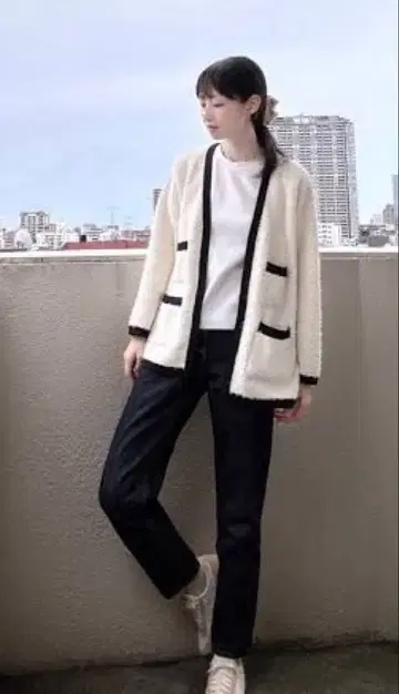 어도어 트위디 니트 자켓 가디건 롱 가디건