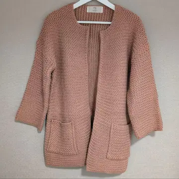 핑크 니트 가디건
