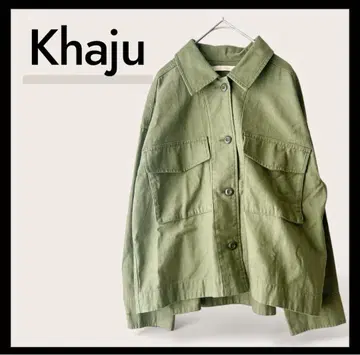 Khaju 카쥬 밀리터리 자켓 카키 면 100% 일본제