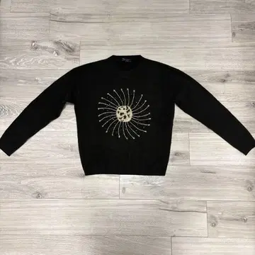 DUAL VIEW 태양 자수 니트 브라운 M