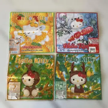 지역 한정 키티 손수건 4장 세트 낱개 판매 불가