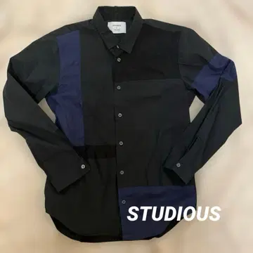 STUDIOUS 패치워크 긴팔 셔츠 사이즈 3