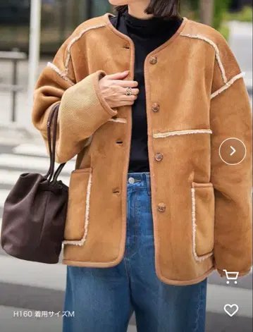 coen 리버서블 노카라 코듀로이 블루종 코엔