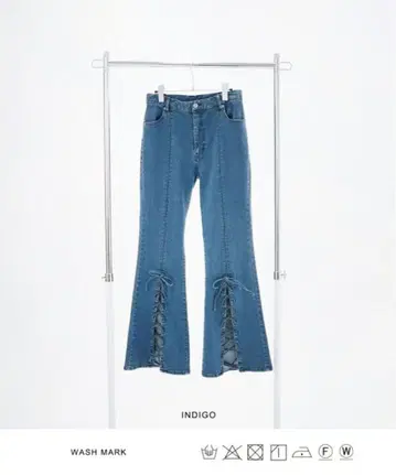 인디고 부츠컷 데님 레이스업