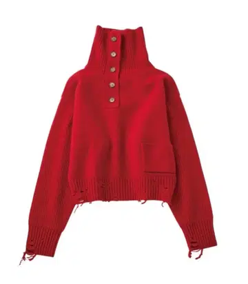 knuthmarf buttoned highneck knit 레드 완판템