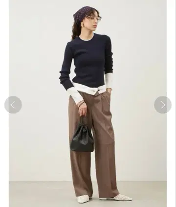 마블 디자인 턱 와이드 팬츠