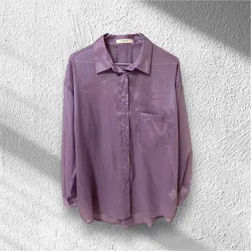 W CLOSET 더블 클로젯 시어 오버 셔츠 비침 퍼플