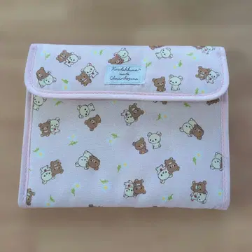 코리락쿠마 약 수첩 모자 수첩 케이스 통장 케이스 차이로이코구마 핑크