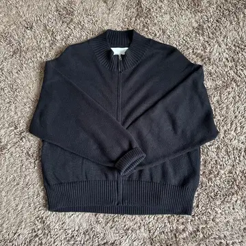 MilaUmi 블랙 집업 코튼 니트