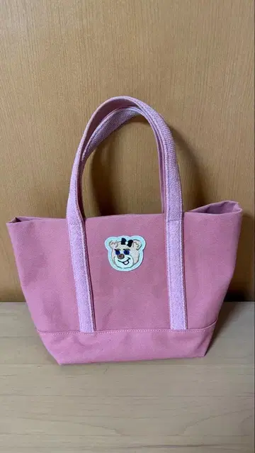 올드 테디걸 와펜 토트백 핑크