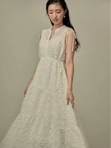 FRY.ID 프린지 자카드 티어드 원피스