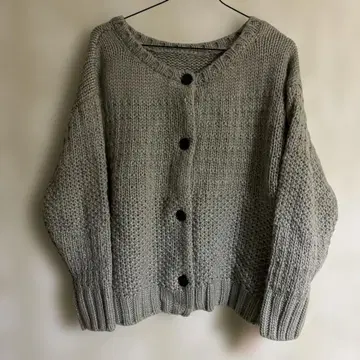 사만사 모스모스 앞뒤 착용 패턴 편직 버튼 가디건