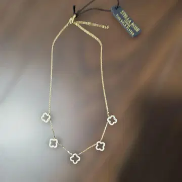 골드 클로버 목걸이 꽃 미사용 새상품