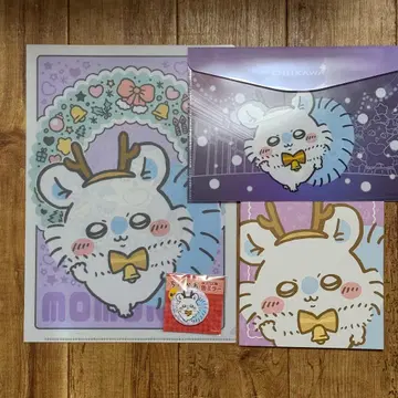 치이카와 (먼작귀) 세븐일레븐 모몽가 노트 캔 거울 파일 세트