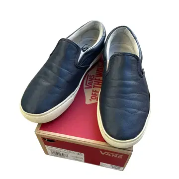 VANS 슬립온 가죽 27cm 네이비 slip-on