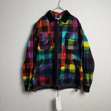 290 sacai x KAWS 체크 셔츠 카무플라주