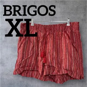 새상품급 BRIGOS [ XL ] 스트라이프 패턴 숏팬츠 허리밴딩 쾌적