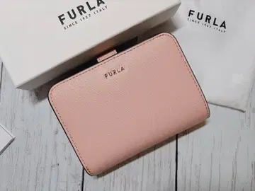 새상품 FURLA 훌라 바빌론 S 접이식 지갑 피치&펄 화이트