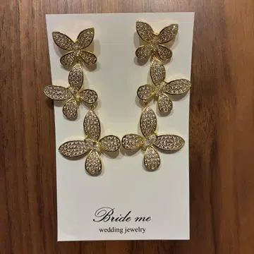 BRIDE ME 큐빅 지르코니아 귀걸이 버터플라이 골드