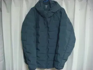 유니클로 퍼프 테크 후드티 3XL 다크 그린