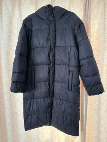 블랙 롱 다운 자켓