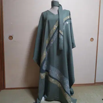 순수 실크 이로도메소데 기모노 리메이크 롱 드레스 세미 오더