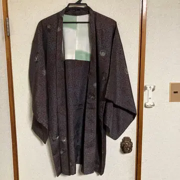 쇼와 레트로 긴 겉옷 실크