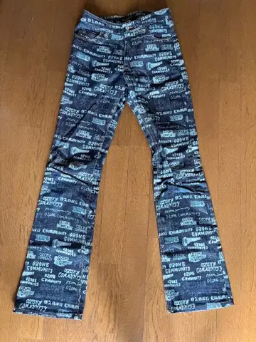 Ozone Community 프린트 패턴 부츠컷 데님