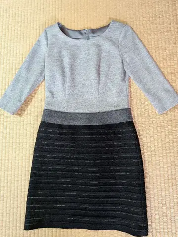 그레이 블랙 스트라이프 원피스