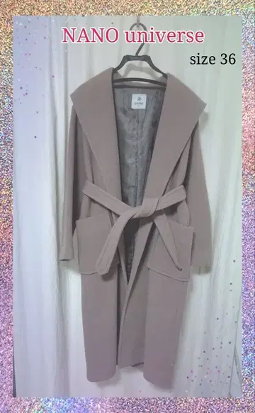 NANO universe 후드 부착 가운 코트 36 사이즈 나노 유니버스