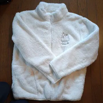 화이트 플리스 집업 자켓 스누피